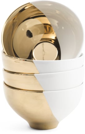 4-Pack Metallic Dipped Bowls