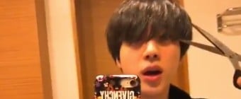 Video of Jin From BTS Trying to Cut His Own Bangs