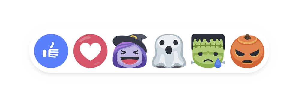 The fun, Halloween-themed Facebook reactions.
