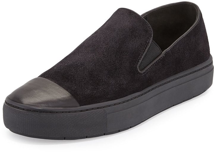 Vince Neda Cap-Toe Slip-On Sneaker, Black ($225)