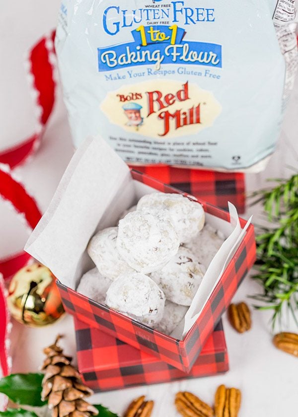 Gluten-Free Vanilla Pecan Snowball Cookies
