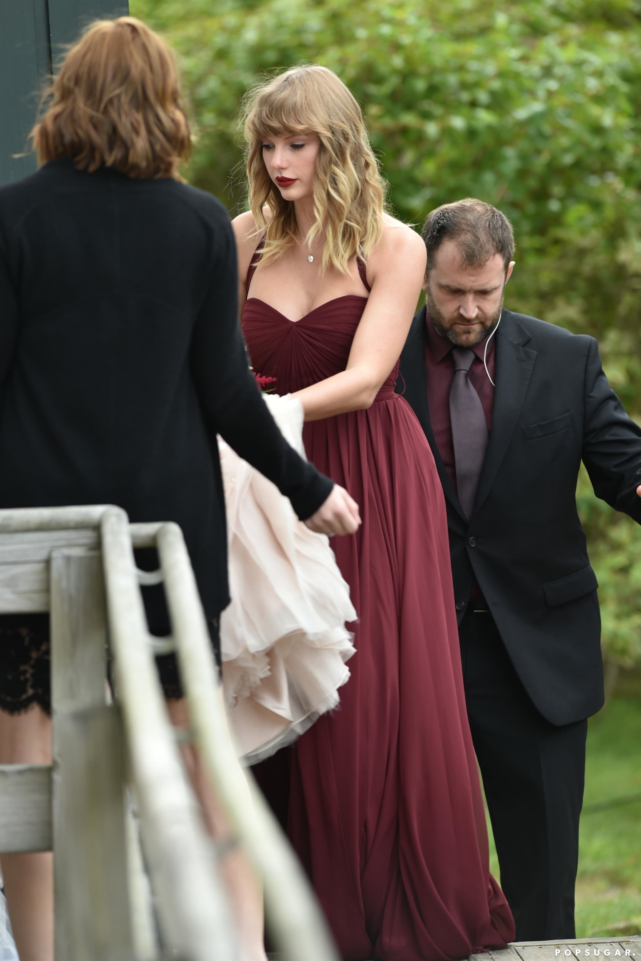 maroon gown for maid of honor