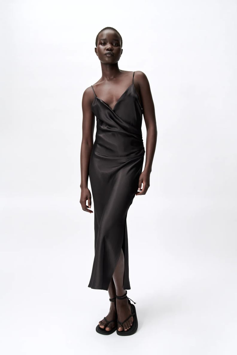 Zara Draped Lingere-Style Dress