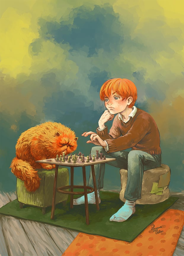 Ron and Crookshanks Harry Potter Fan Art POPSUGAR Love