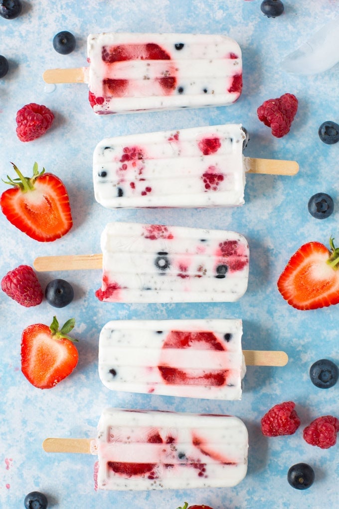 Fruity Chia Coconut Popsicles