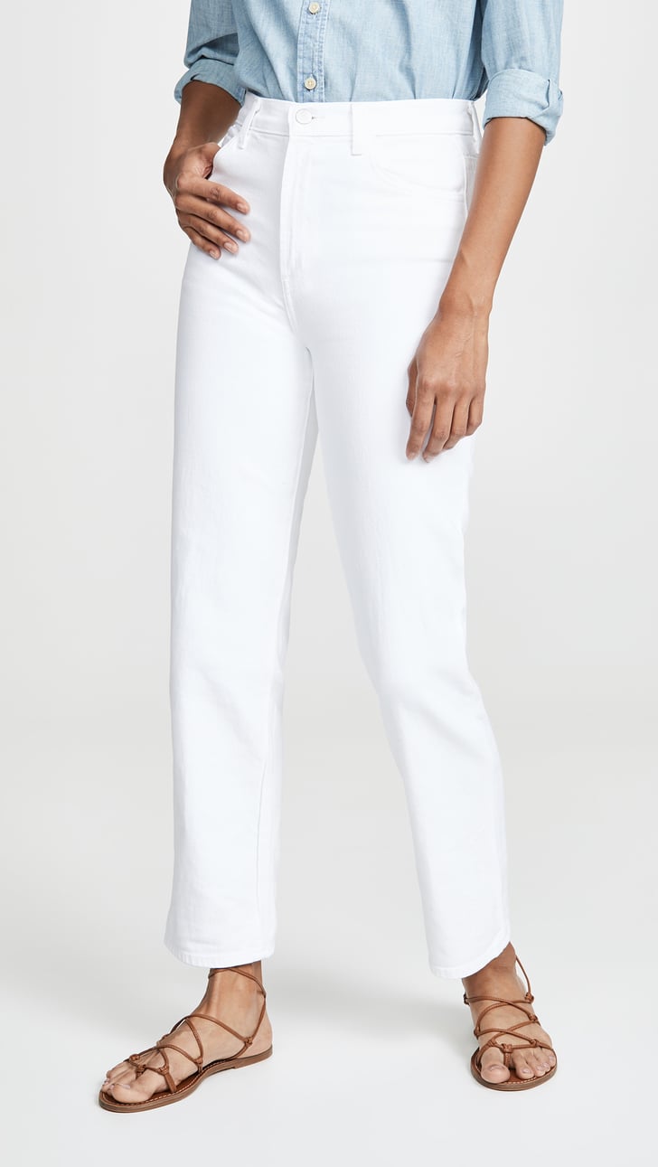 J Brand Jules High-Rise Straight Jeans | How to Wear White Jeans ...