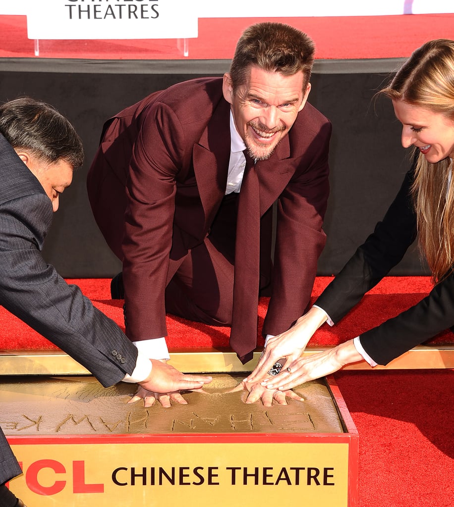 Ethan Hawke became part of cemented history at TCL Chinese Theatre in Hollywood on Thursday.