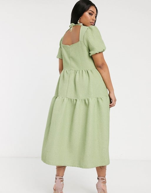 Glamorous Curve Tiered Maxi Smock Dress