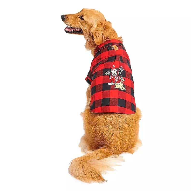 Mickey Mouse and Pluto Holiday Plaid Nightshirt for Dogs