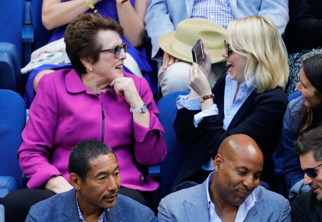 Emma Stone and Billie Jean King at US Open