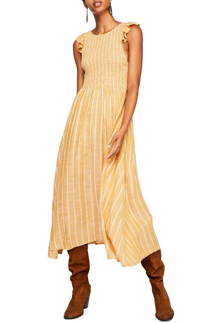 Free people chambray butterflies midi dress shop