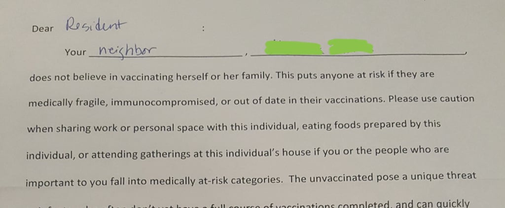 Mom Outlines Dangers of Not Vaccinating Kids in Letter