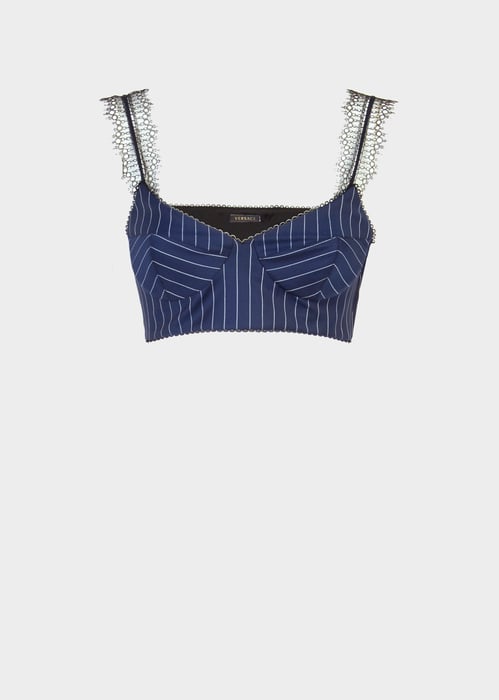 Versace Pin Stripe Bralette Top for Women