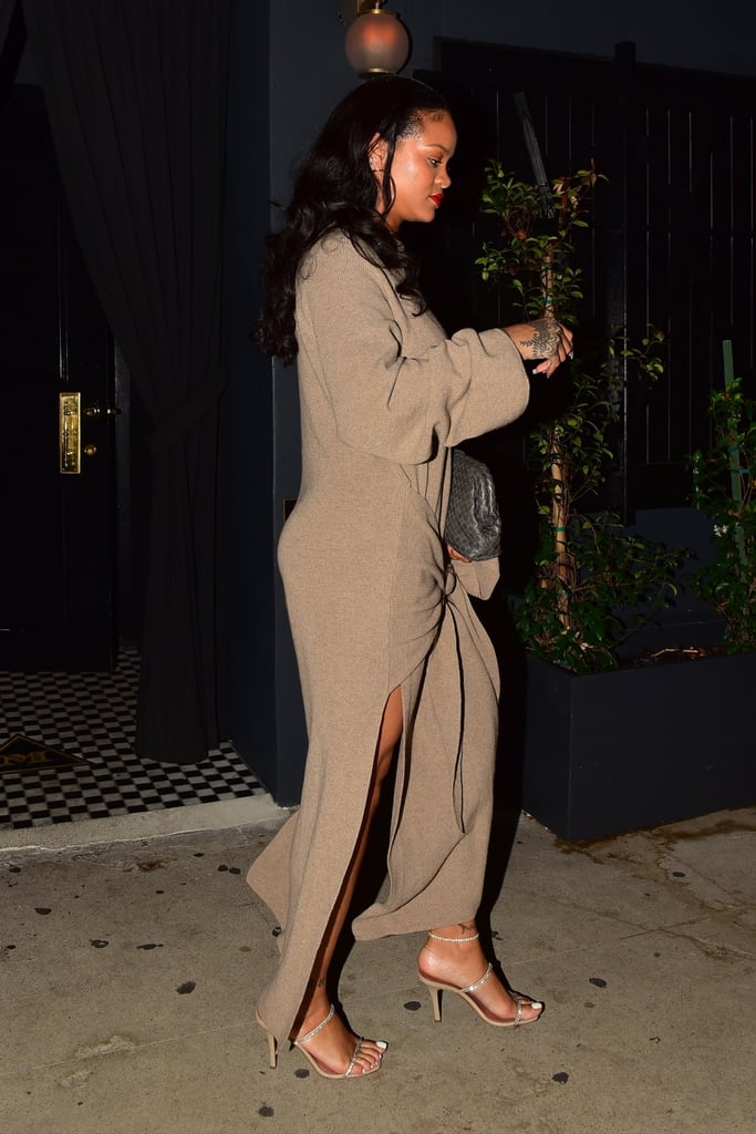 Rihanna Wearing a Brown Dress