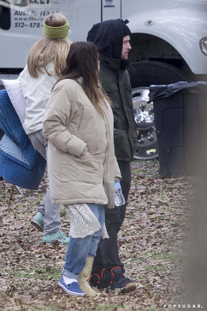Justin Timberlake Visits Pregnant Jessica Biel on Movie Set