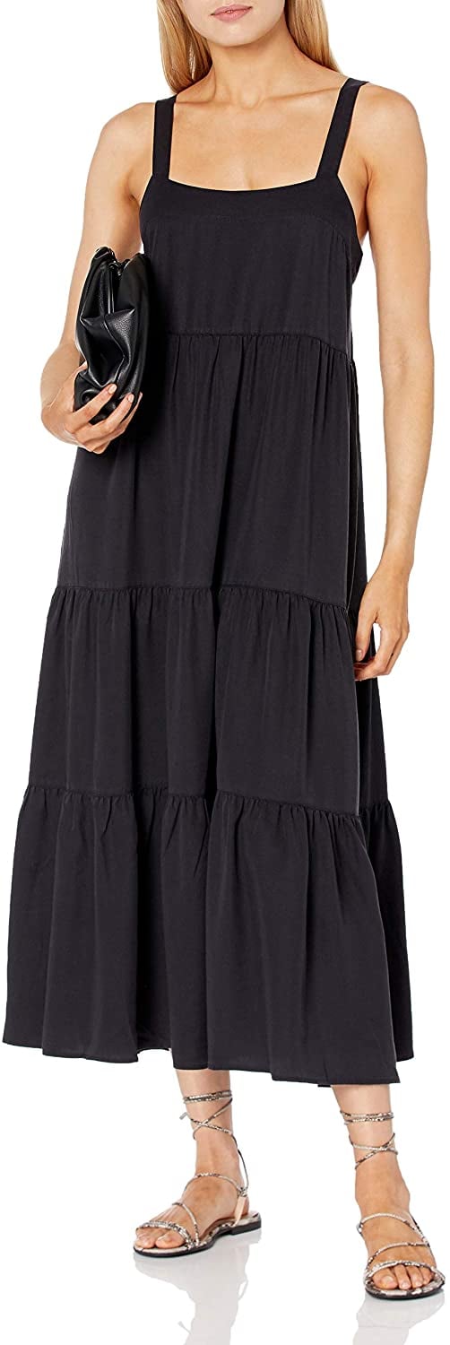 A Classic Black Dress: The Drop Britt Tiered Maxi Tent Dress