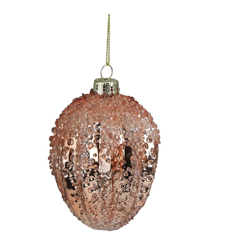 4 in. Pink Pine Cone Hanging Glass Christmas Ornament