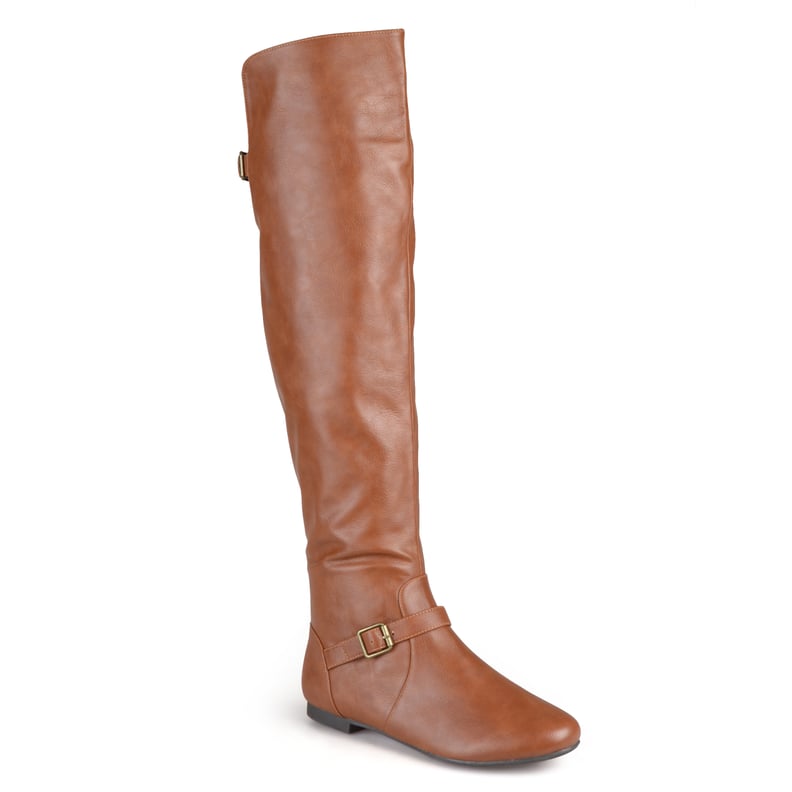 Womens Buckle Tall Round Toe Riding Boots