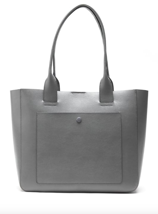 Leather Large East-West Tote