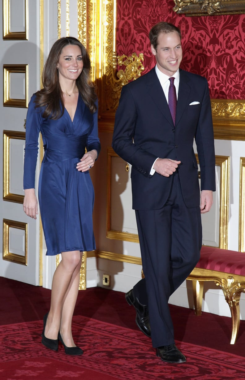 She Paired Her Silk Dress With Suede Pumps That Complemented William's Suit