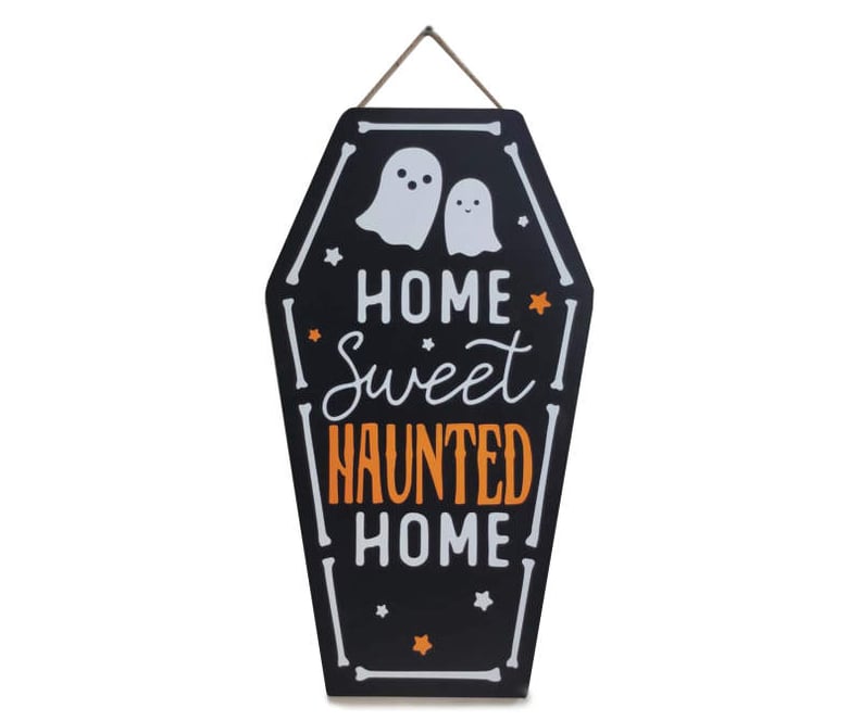 Home Sweet Haunted Home Coffin and Ghost Hanging Wall Decor
