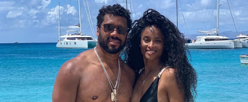 Ciara's Black One-Piece Swimsuit With Rope Belt March 2019