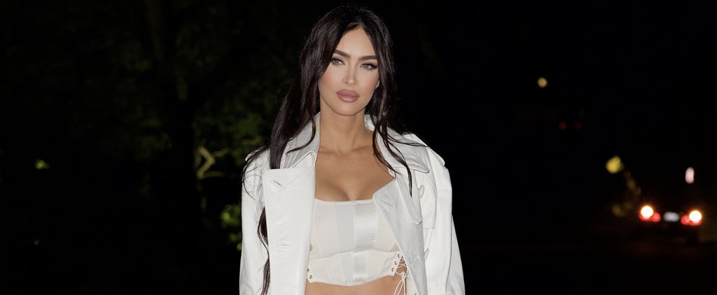 Megan Fox Stuns in a Lace-Up Crop Top and Front-Slit Pants