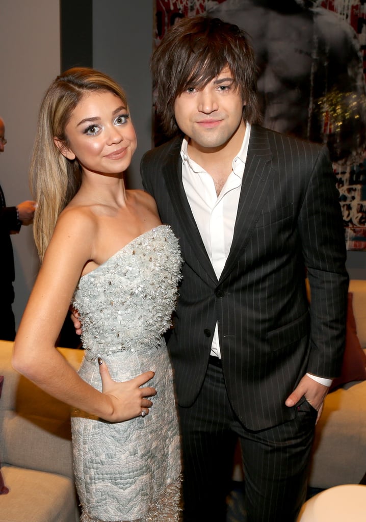 Sarah Hyland and Neil Perry from The Band Perry posed backstage.