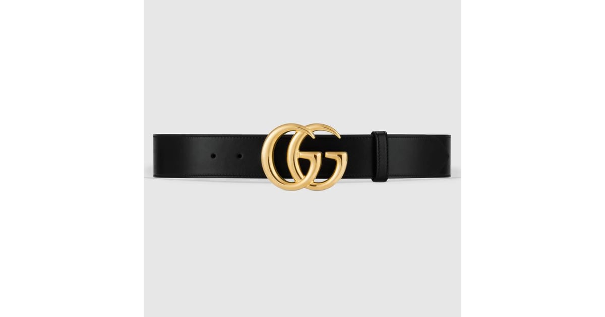 Gucci gg marmont leather belt with shiny buckle store
