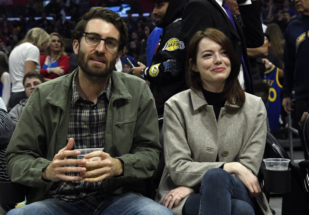 Emma Stone and Dave McCary at Clippers Game January 2019