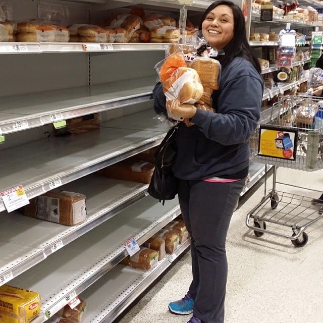 People prepared for the storm by stocking up.