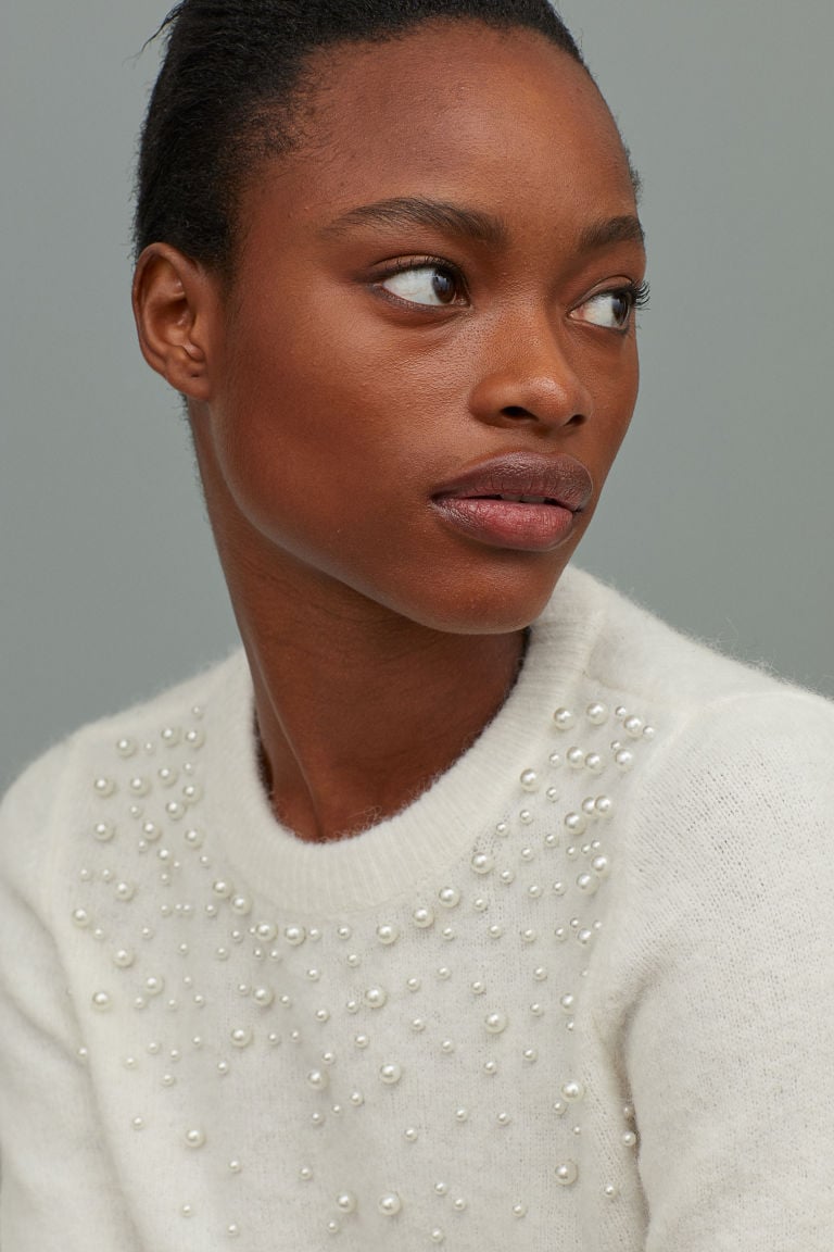 Sweater with deals pearl beads