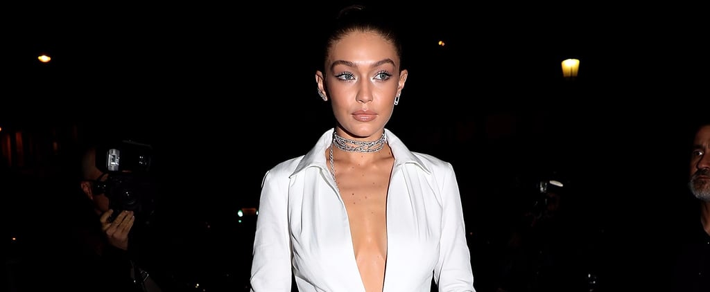 Gigi Hadid White Brandon Maxwell Dress in Paris