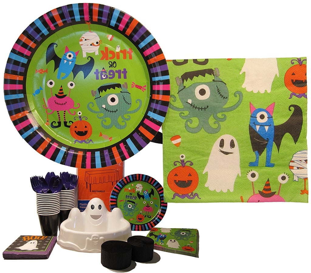This kid-friendly Trick-or-Treat-Themed Party Tableware Set for 16 People ($25) is about as close to a party in a box as it gets.