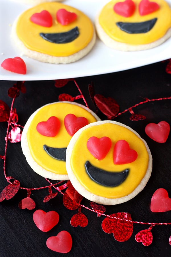 Heart-Eye Emoji Sugar Cookies