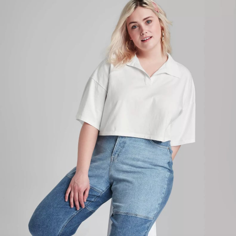 Classic With a Twist: Wild Fable Short Sleeve Boxy Cropped Polo T-Shirt