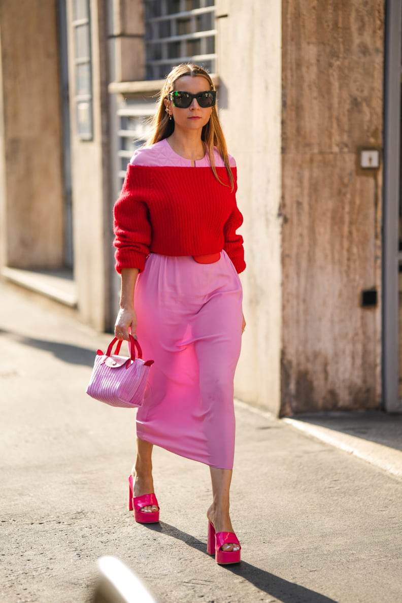 Rock an Off-Shoulder Sweater Over Your Midi Dress For Ample Warmth