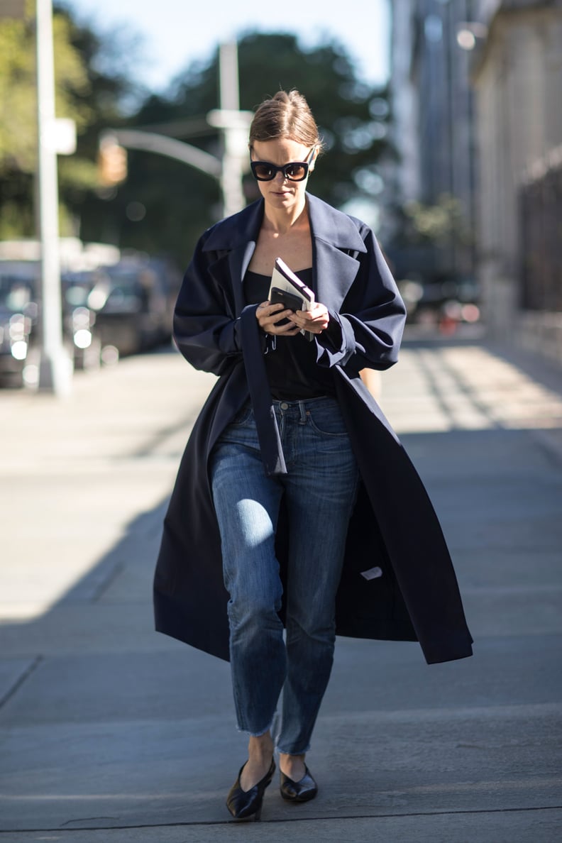 A Duster, Solid Shirt, and Flats Equal a Winning Combo You Can Pull Together ASAP