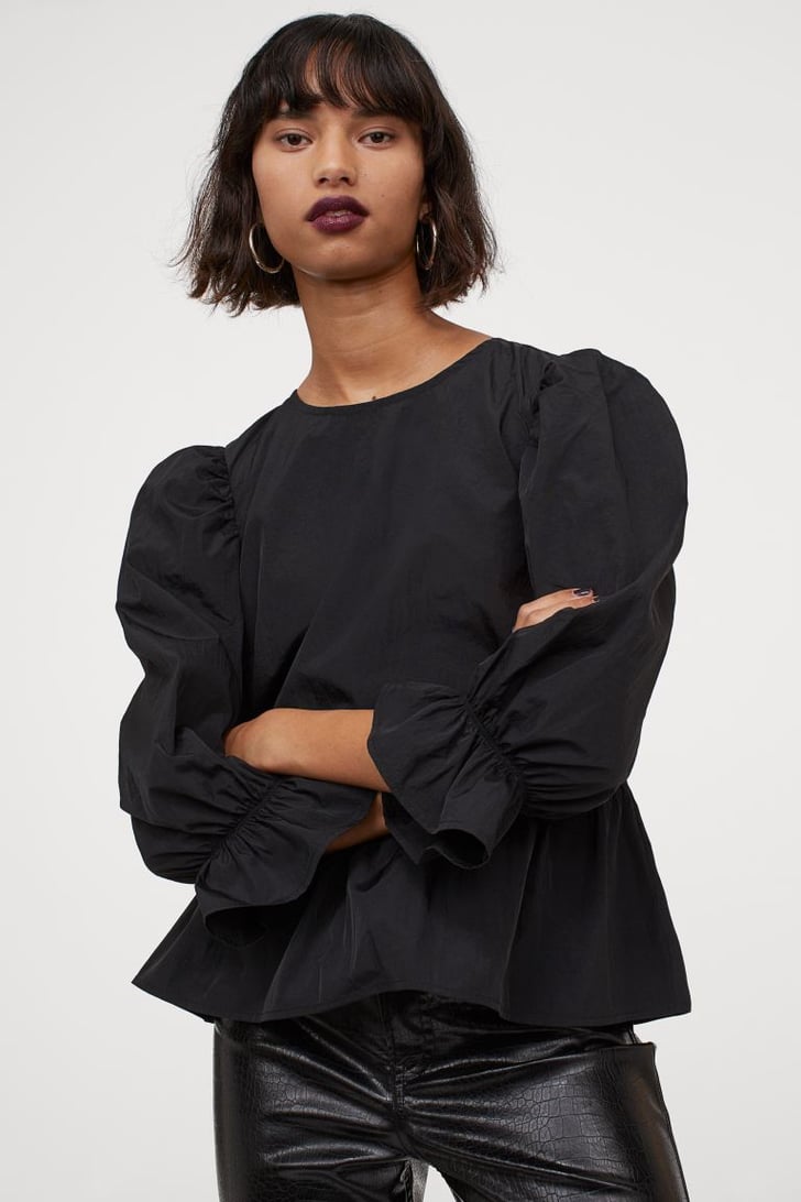 H&M Puff-Sleeved Peplum Blouse | Best New Clothes For Women | November ...