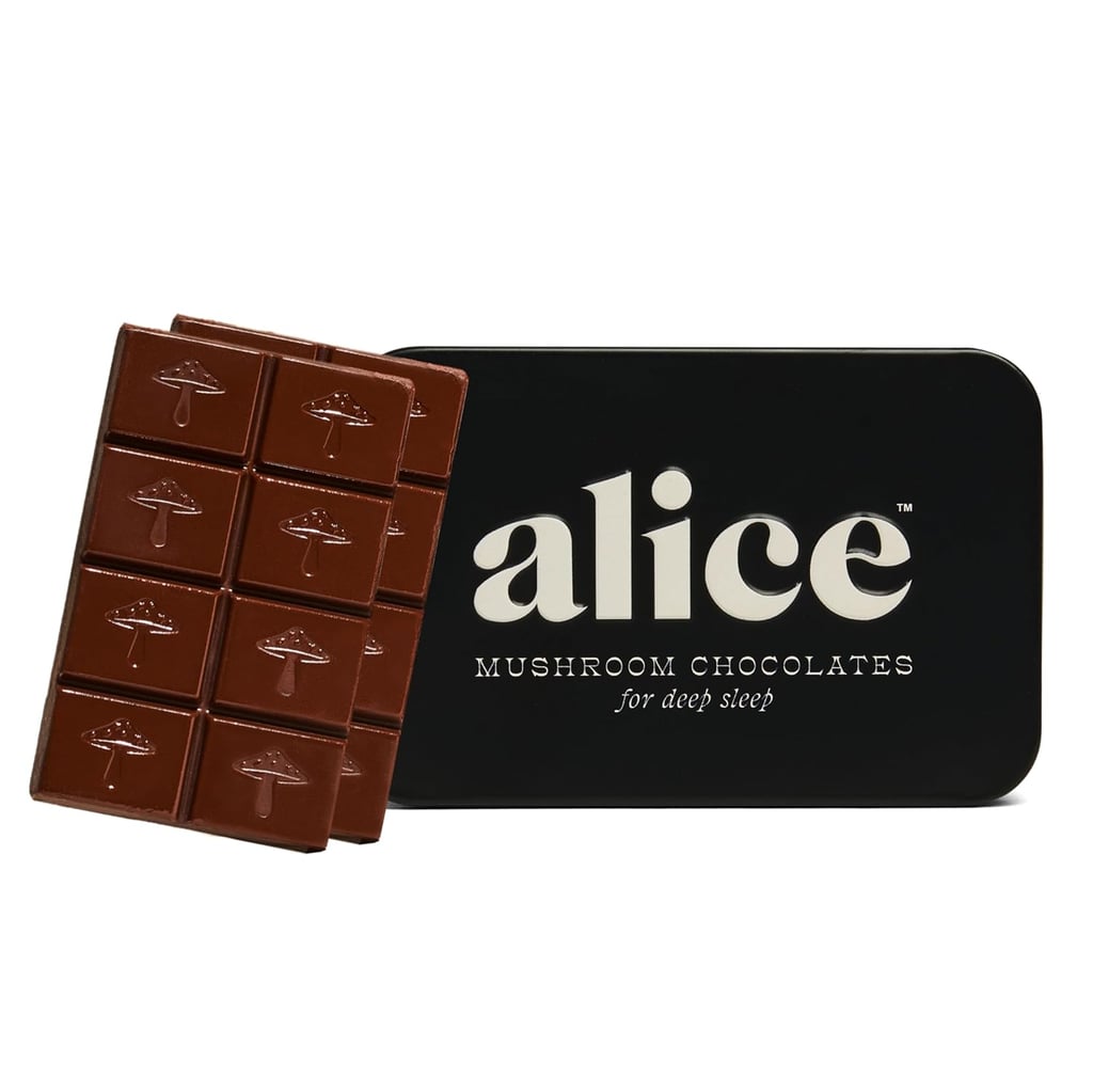 Alice Mushrooms Nightcap Chocolates ($36, originally $40)
This isn't your usual Valentine's Day chocolate box — in fact, it's way better. Made with organic dark chocolate and organic Reishi mushrooms, this indulgent dessert is formulated with calming ingredients like chamomile, L-theanine, and magnesium, all of which work together to provide stress relief and help you sleep more soundly. Did I mention the chocolate is super delicious, too?