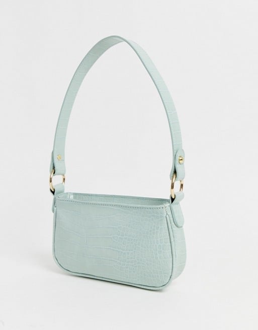 ASOS Design Croc Effect 90s Shoulder Bag