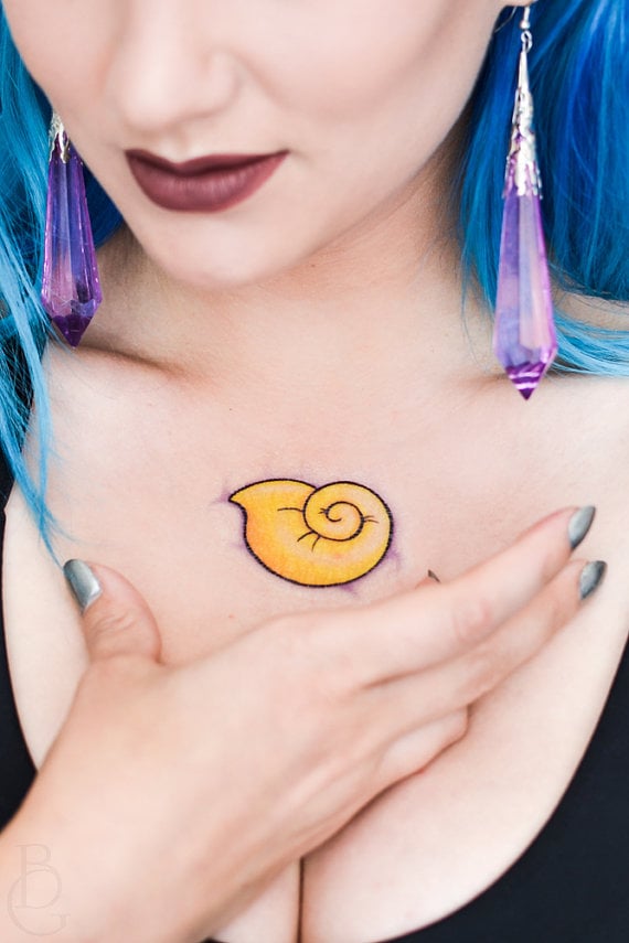 Sea Witch Seashell Temporary Tattoo