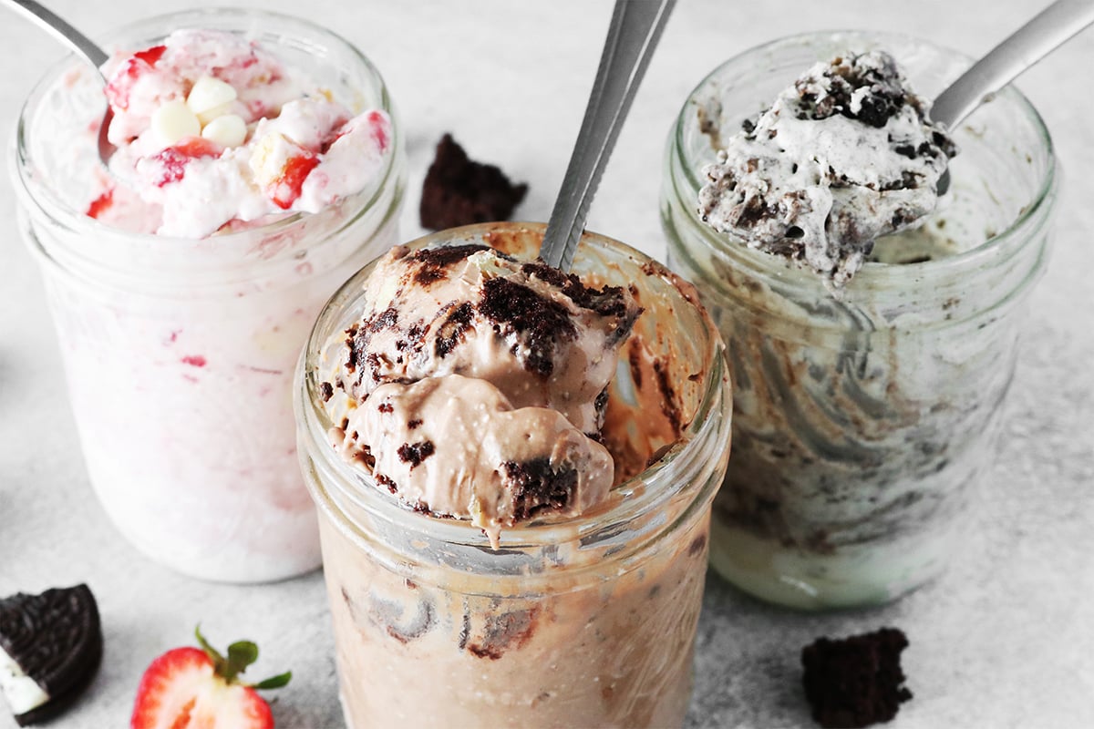 Mason jar ice cream