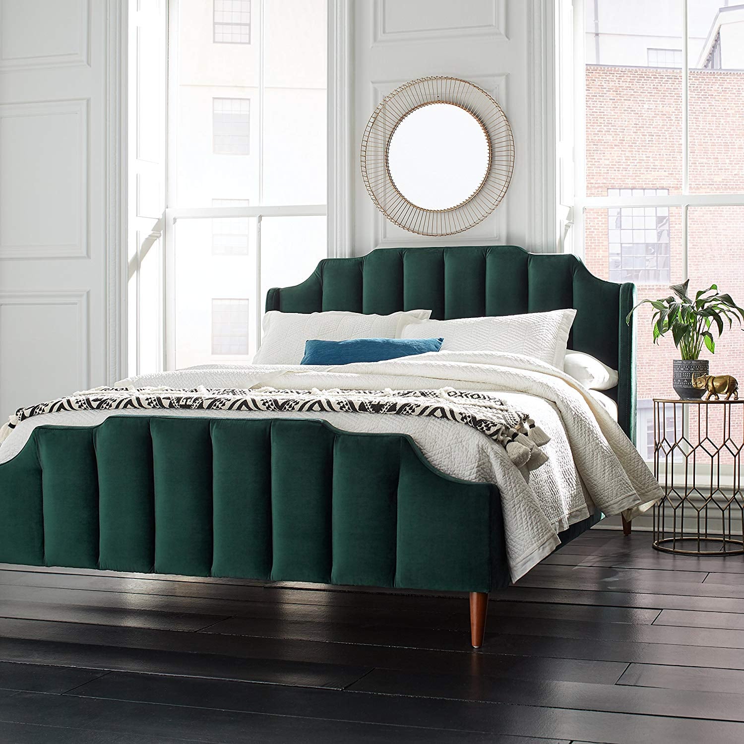 Velvet green store queen bed