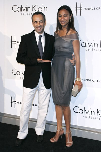 Zoe Saldana wore Calvin Klein, of course, to the brand's party in '09. Zoe Saldana wore Calvin Klein, of course, to the brand's party in '09.