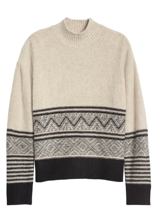 Fair Isle Mock-Neck Sweater