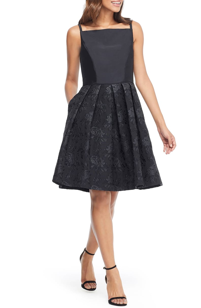 Gal Meets Glam Collection Midnight Floral Jacquard Dress