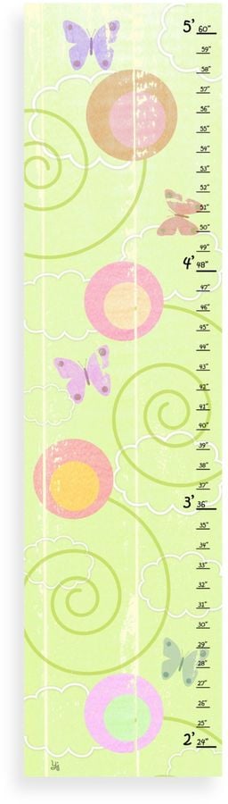 Green Leaf Art Butterflies On Green Growth Chart