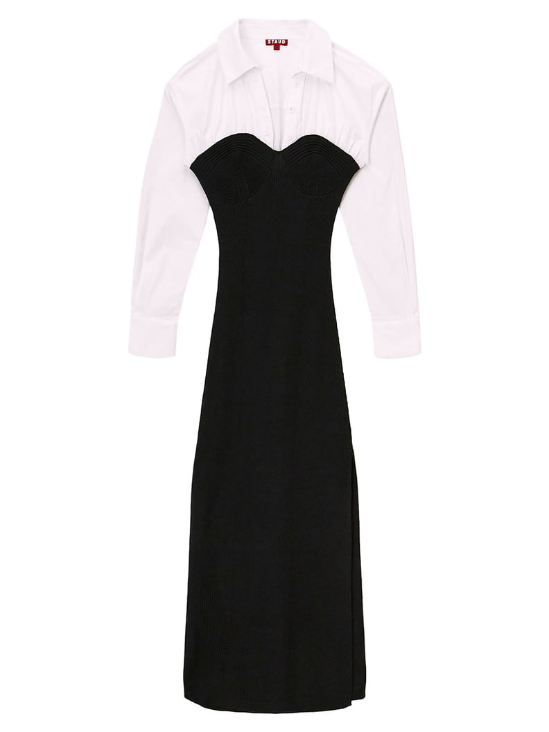Staud Hazel Layered Mixed-Media Dress