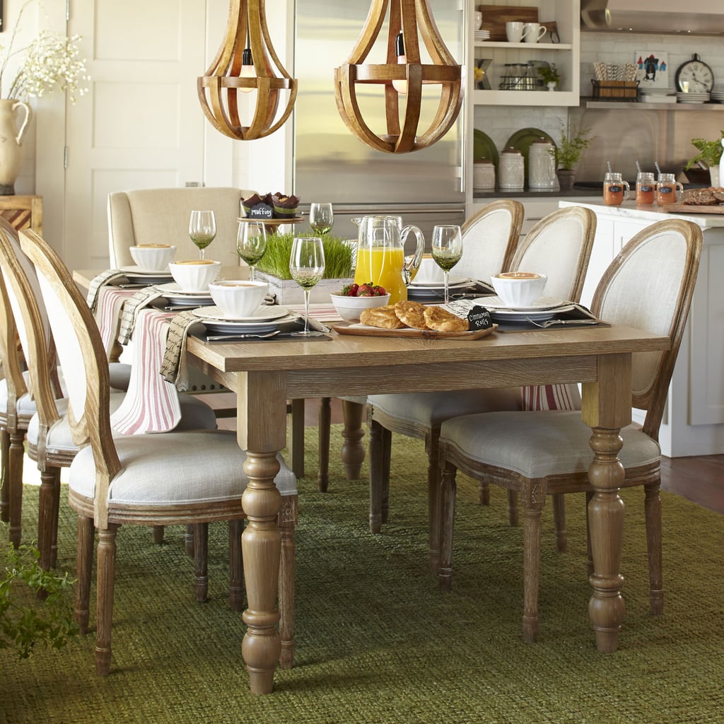 Natural Whitewash Turned Leg Dining Tables. 